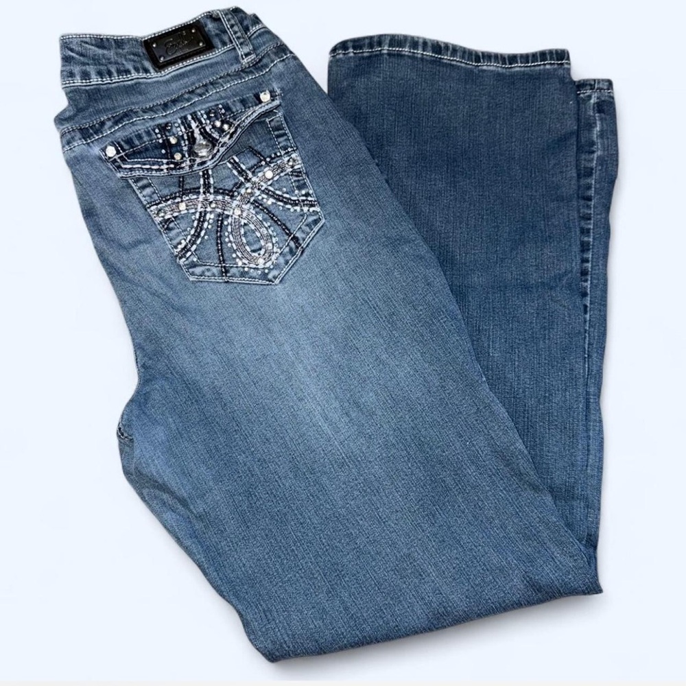 Earl Jeans Women's Boot Cut in Blue with Embellished Pocket